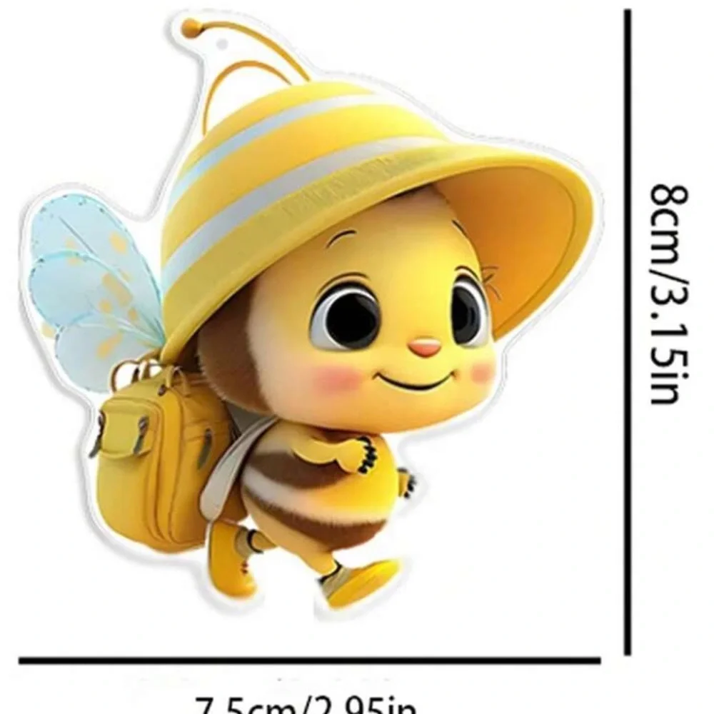 Yellow Bee shape Keychain for car or bag decoration